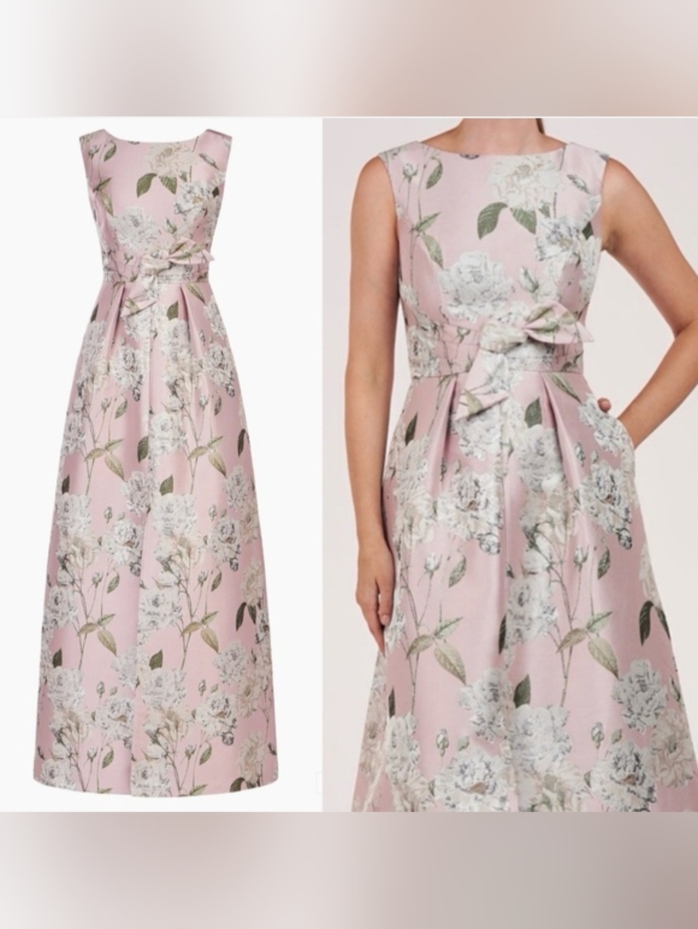 Kay Unger Lilianna Floral Jacquard Knotted Gown Mother Of The Bride/Groom
